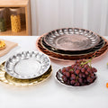 foreign trade stainless steel lily plate retro light luxury large tray household dinner plate food preparation plate fruit plate wholesale