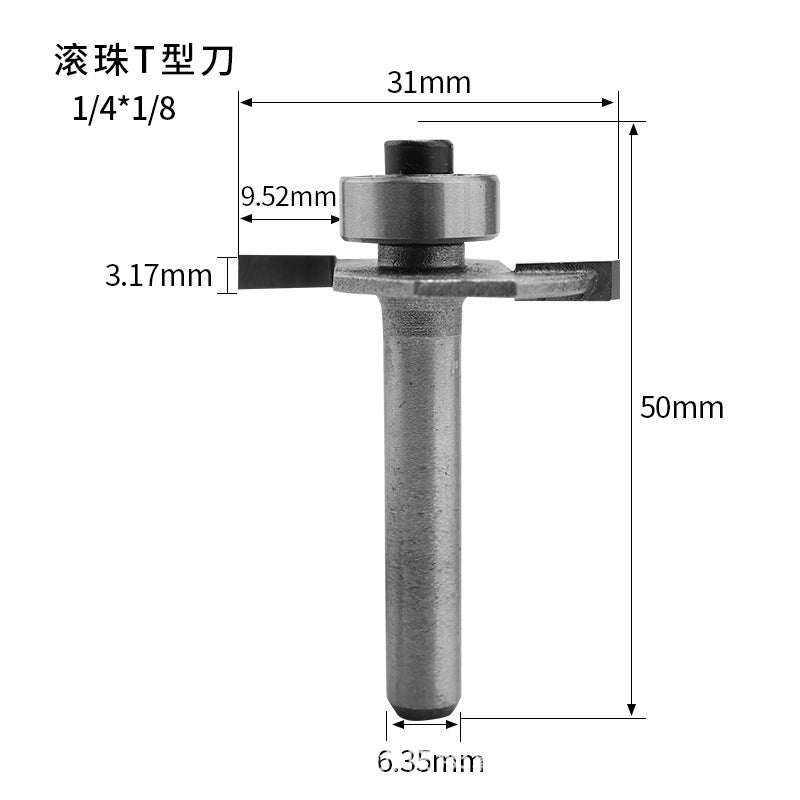 Ball T-knife Woodworking slotting trimming knife Cutting knife Woodworking milling cutter Slotting knife Engraving machine head