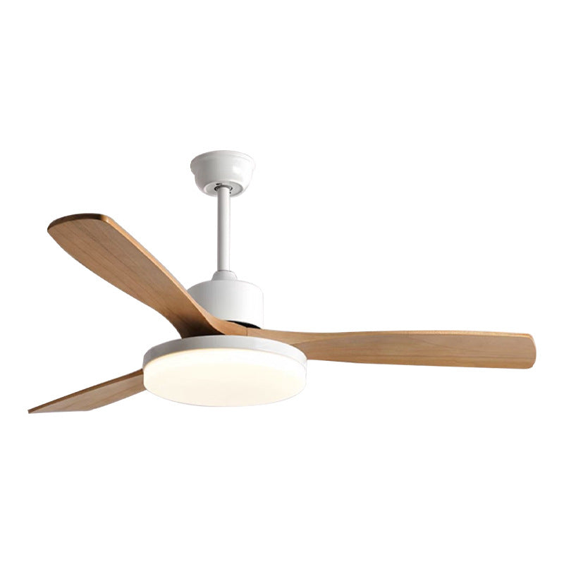 Intelligent frequency conversion living room fan light Modern solid wood fan light Nordic bedroom dining room ceiling fan light Zhongshan lighting