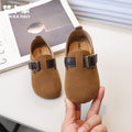 Vancahao kids birkenstock shoes  autumn new korean style girls' fashion soft sole leather shoes retro flats