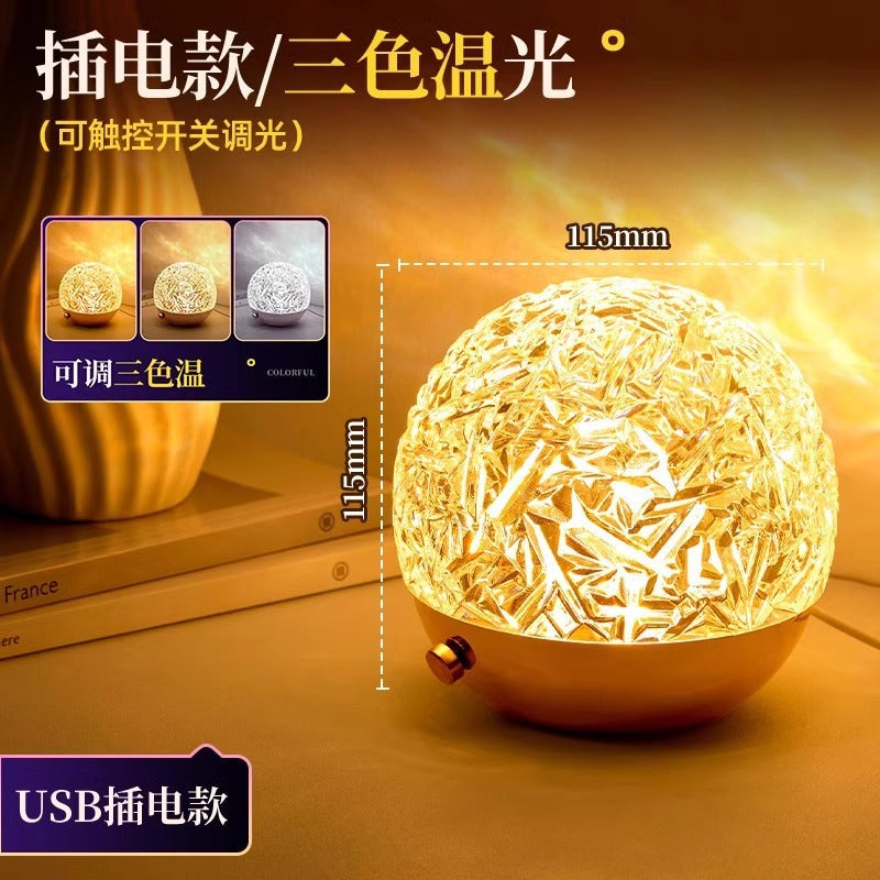 Romantic dynamic water ripple ambient light - rechargeable bedroom decor - room atmosphere - couple's mood lighting - intimate & romantic bedside decor