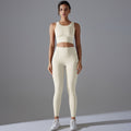 All-in-one high-strength shockproof yoga vest suit nude antibacterial inner elastic sports fitness two-piece set for women