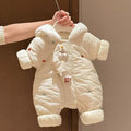 Men's and women's khaki outwearwinterheattech rompers, outdoor clothing, baby fleece-lined winter clothing, one-piece thickened baby clothes