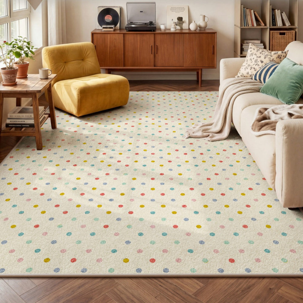 Dopamine carpet living room medieval cream style colorful no-wash and wipeable accessible luxuryclassy full bed bedside blanket