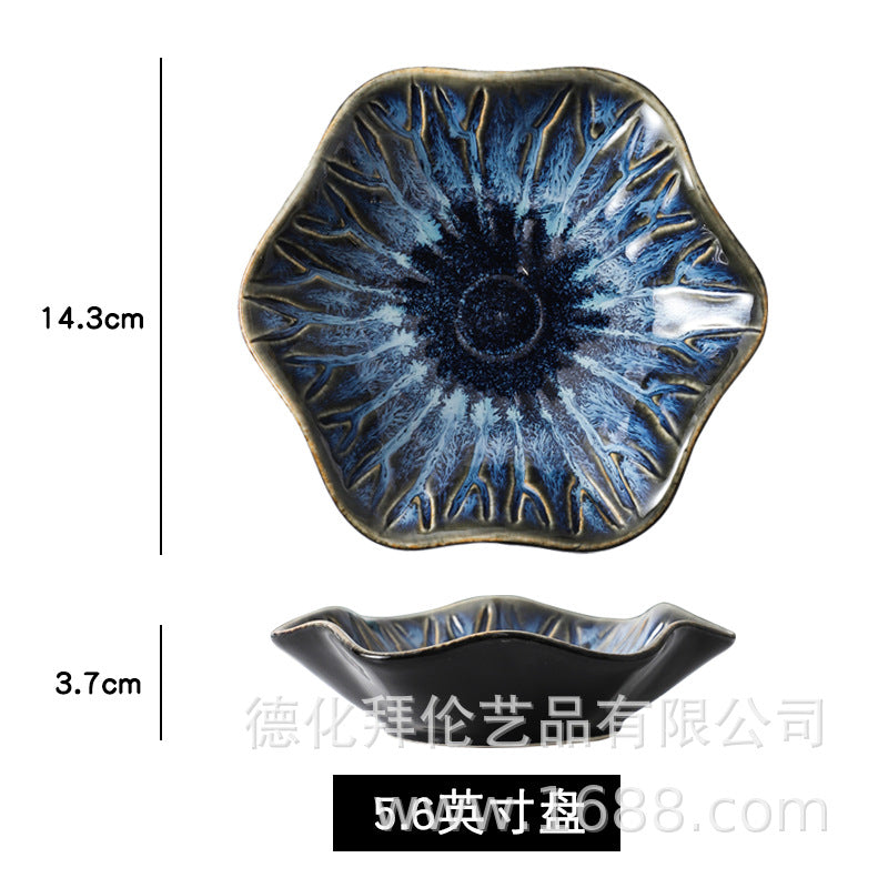 Japanese styleaccessible luxury dipping dish seasoning dish ceramic bone spitting dish small dish sauce and vinegar plate seasoning dish for home cold dish dish