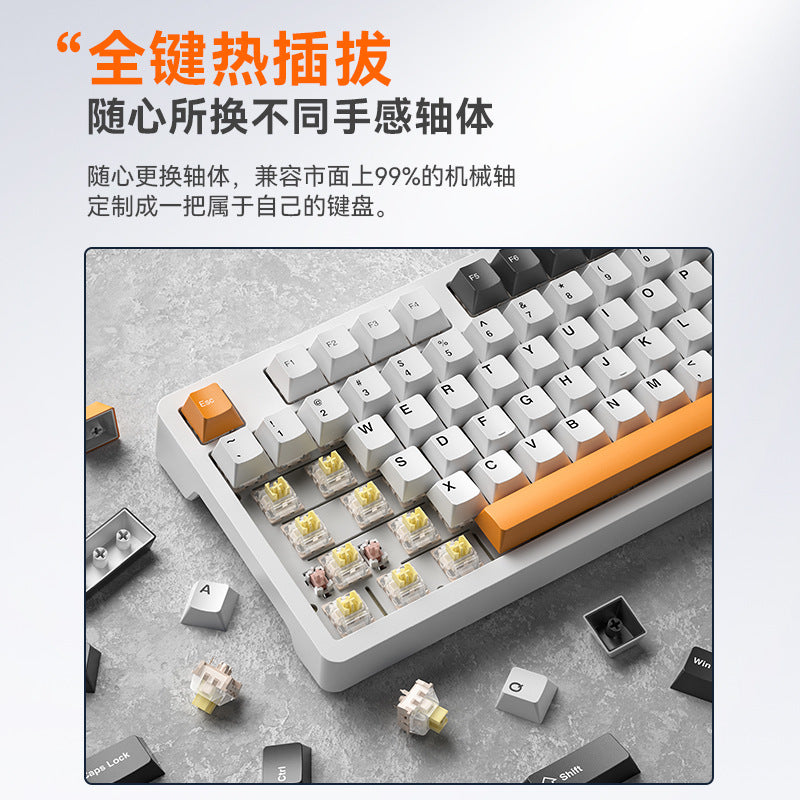 Viewsonic kc87pro custom mechanical keyboard - wireless bluetooth tri-mode, side-printed 87-key layout, pc gaming
