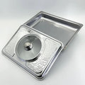 new printing stainless steel combination cover four-legged dining stove restaurant hotel square straight edge buffet stove wholesale