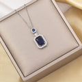 Tz-8235 silver blue necklace