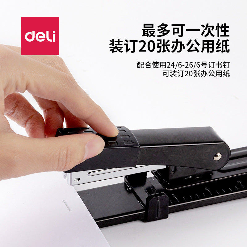 Deli Stationery 0334 Long Arm Stapler Medium Seam Stapler A3 Paper Stapler Riding Nail Stapler Stapler