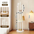 Accessible luxury solid wood coat rack, rotatable clothes rack, floor-standing bedroom for home office, non-occupying storage rack