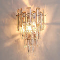 Postmodern crystal wall lamp - luxury champagne gold bedroom bedside light - creative living room tv background wall corridor lighting