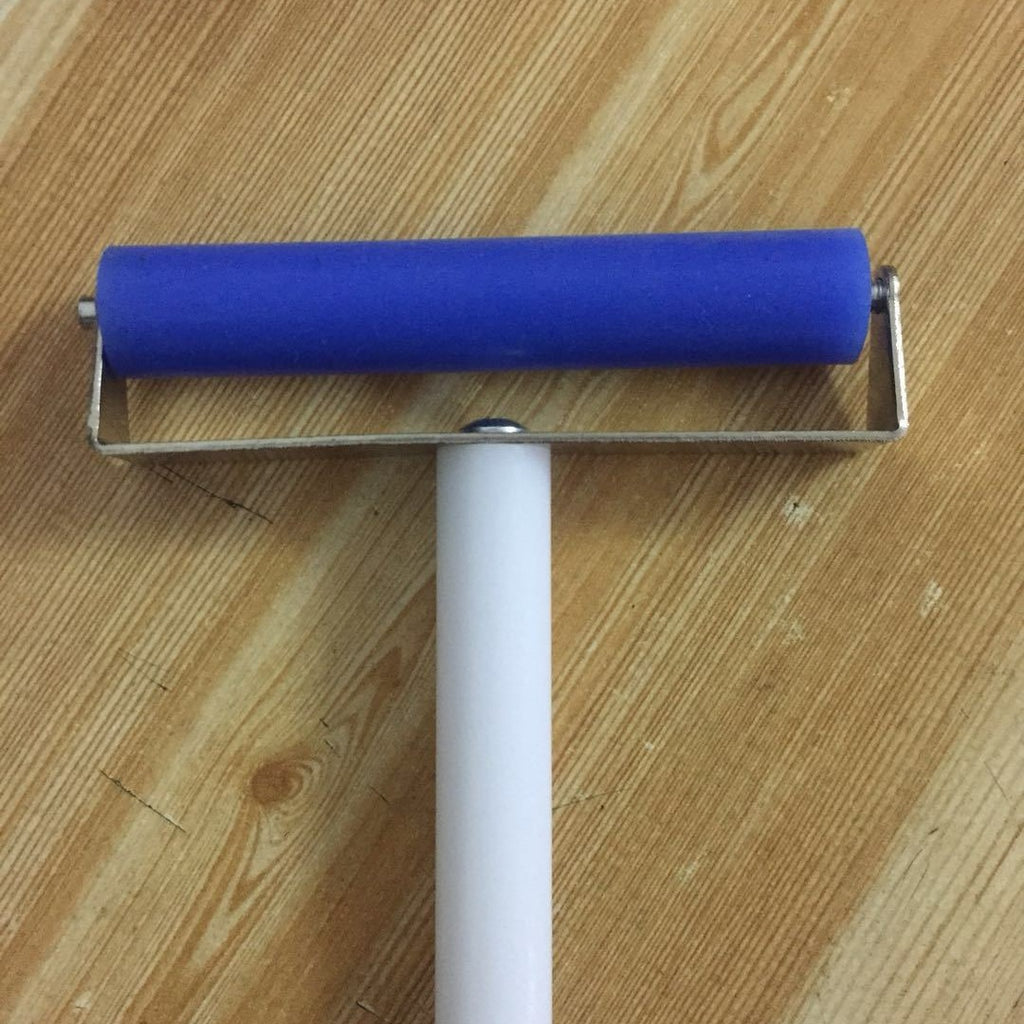 Blue imported patch roller, stainless steel push wheel, mobile phone film tool, soft silicone manual roller