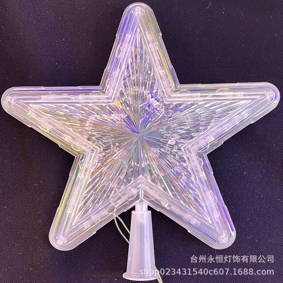 Christmas tree top light led pentagram lights battery box luminous stars flashing holiday room shopping mall decoration