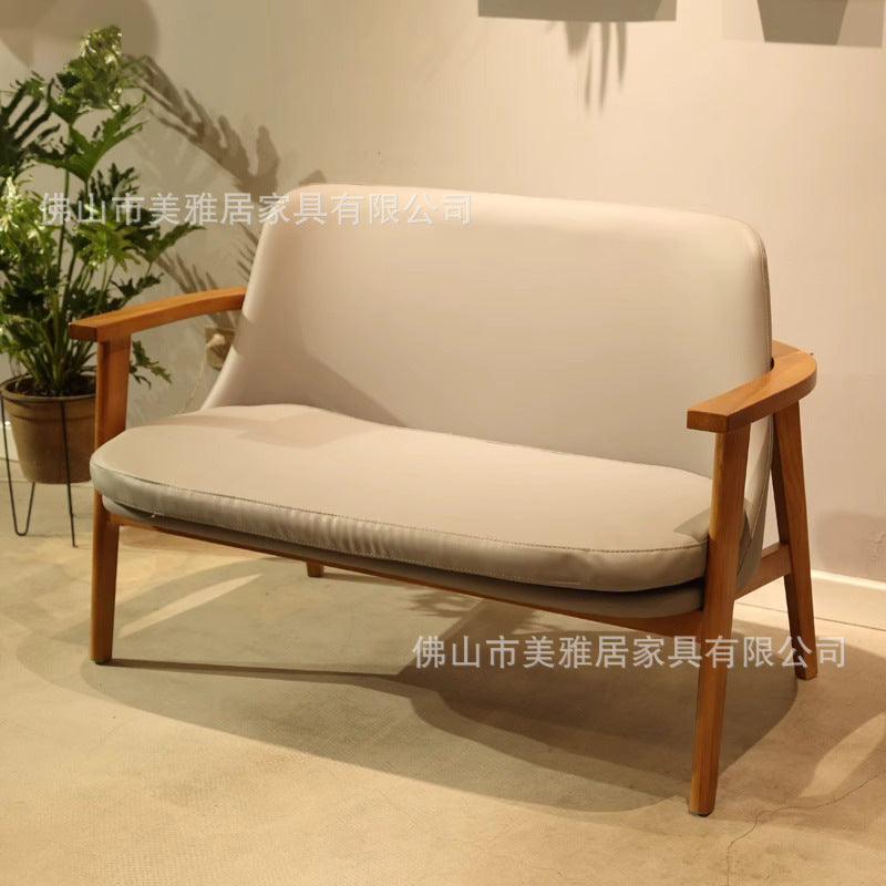 Cafe Solid wood back chair Restaurant Dessert milk tea shop Leisure sofa Table and chair combination Rest area Card seat