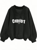 Amazon cross-border e-commerce autumn new arrival: women's gray hoodie - fashionable, casual, loose-fit, versatile v-neck top