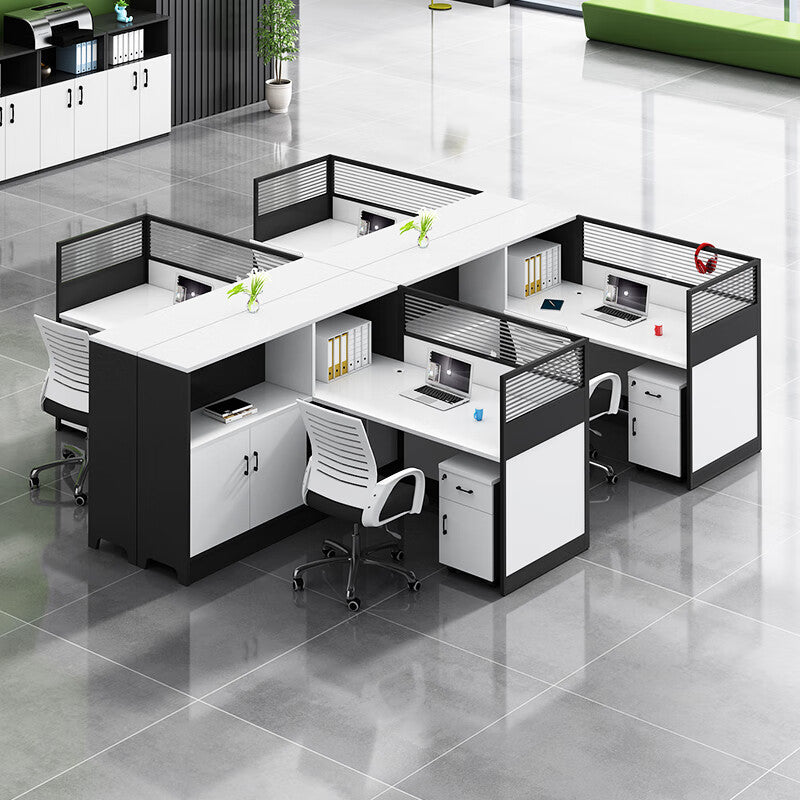Saint li office desk - staff desk with partition, cubicle, and computer desk for finance staff