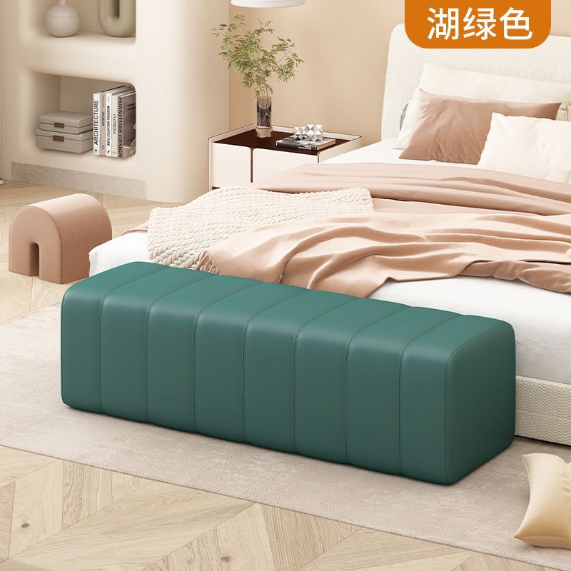Accessible luxury soft bag shoe changing bench clothing store rest area bench sofa stool cloakroom bed end rectangular leather stool