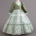 New spring/autumn chiffon dress - premium long sleeve banquet gown - holiday party princess performance dress - kids' dress