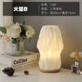 French cream style 3d solid wood table lamp - living room, bedroom, bedside, trendy romantic ambiance decorative ornament night light