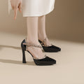 105-8 elegant and comfortable rivet-embellished high heel sandals - 2025 summer new collection - pointed toe stiletto heel with platform