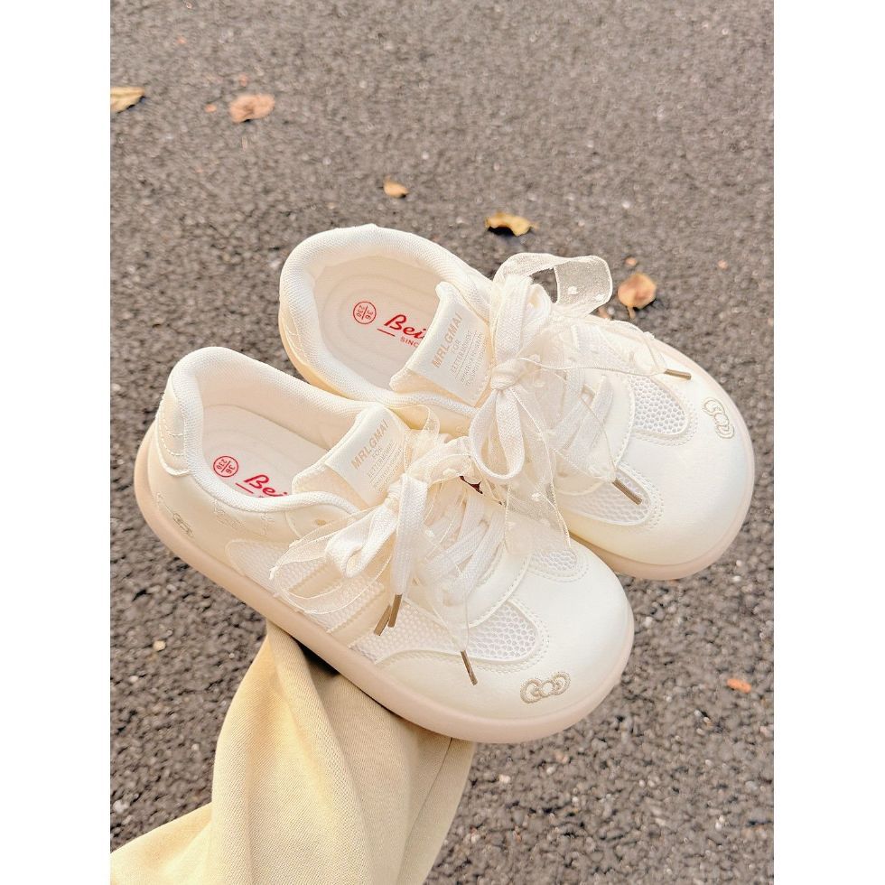 Summer breathable white shoes girls new arrival mesh bread shoes with skirt girls easiest for match german training shoes sneakers