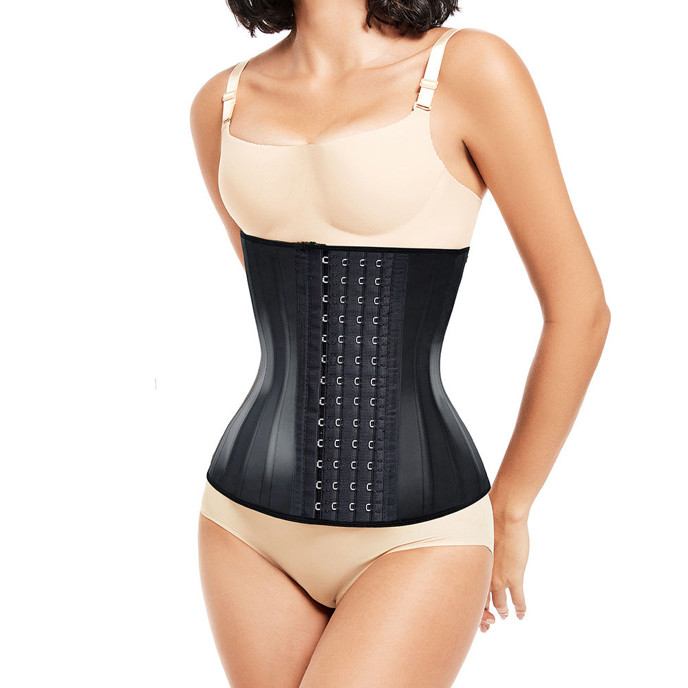 European and american [long in front and short in back] 25 high 25 bones slimming look latex abdominal exercise girdle fitness body shaping iron waistband