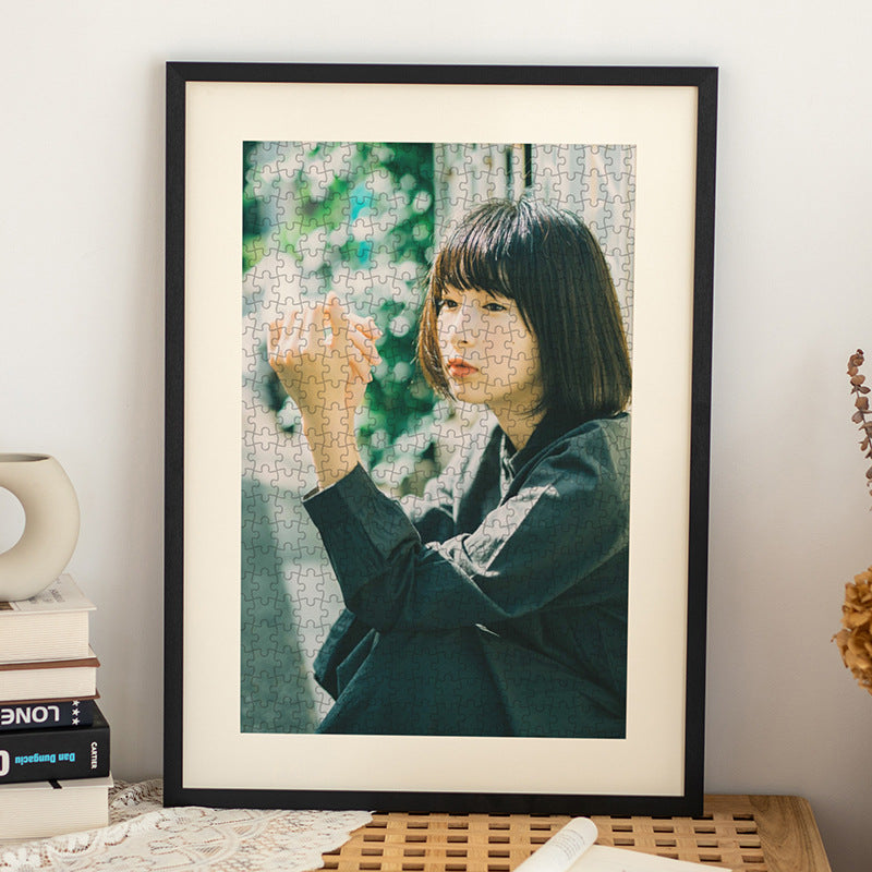Solid wood DIY puzzle photo frame custom square mounted wall sketch picture frame A3A48K4K poster frame wholesale