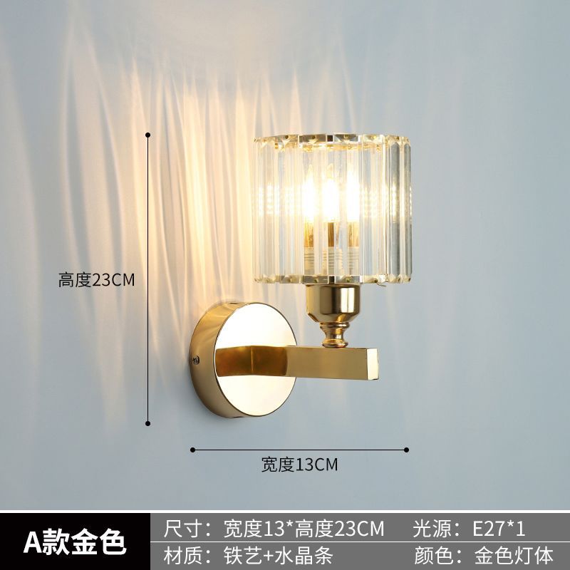 Hotel light luxury crystal bedside wall lamp  new internet celebrity corridor aisle bedroom entrance wall background wall lamp