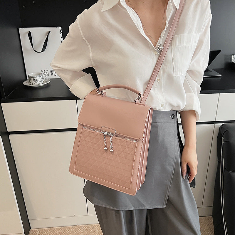 Cross-border new fashion trendy solid color women's handbag large capacity Korean version high-end niche shoulder messenger bag