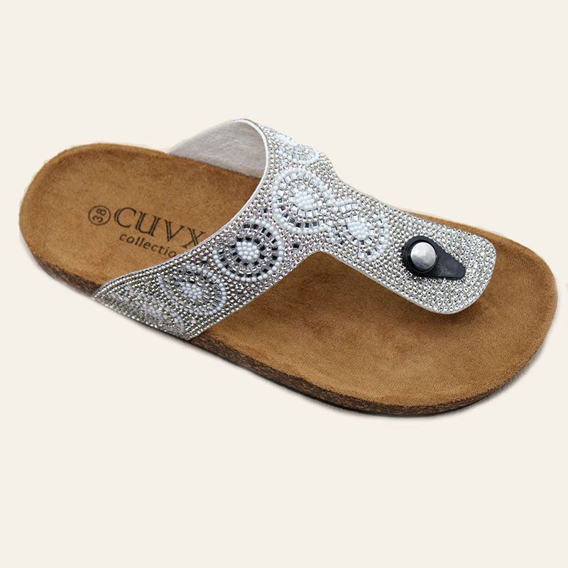 Factory wholesale Women's slippers Cross-border  fashion with diamond herringbone Birkenstocks