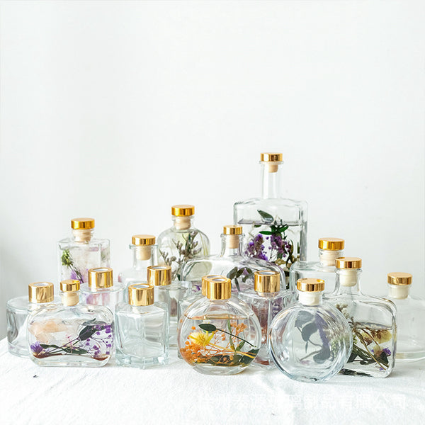 Floating flower glass bottle Eternal flower dried vase Perfume vase Mineral oil DIY aromatherapy bottle Floating bottle Wishing bottle