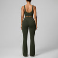 new women's activewear set: quick-dry running workout two-piece, pilates wide-leg yoga outfit