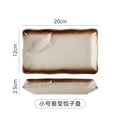 Sushi plate rectangular flat plate japanese ceramic tableware for homedumpling plate compartment plate creative western food plate dessert plate