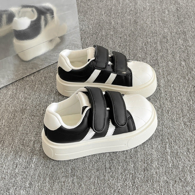 Petitesheightenedthick sole shoes women's 2026 new spring sneakers white shoes student velcro bread shoes