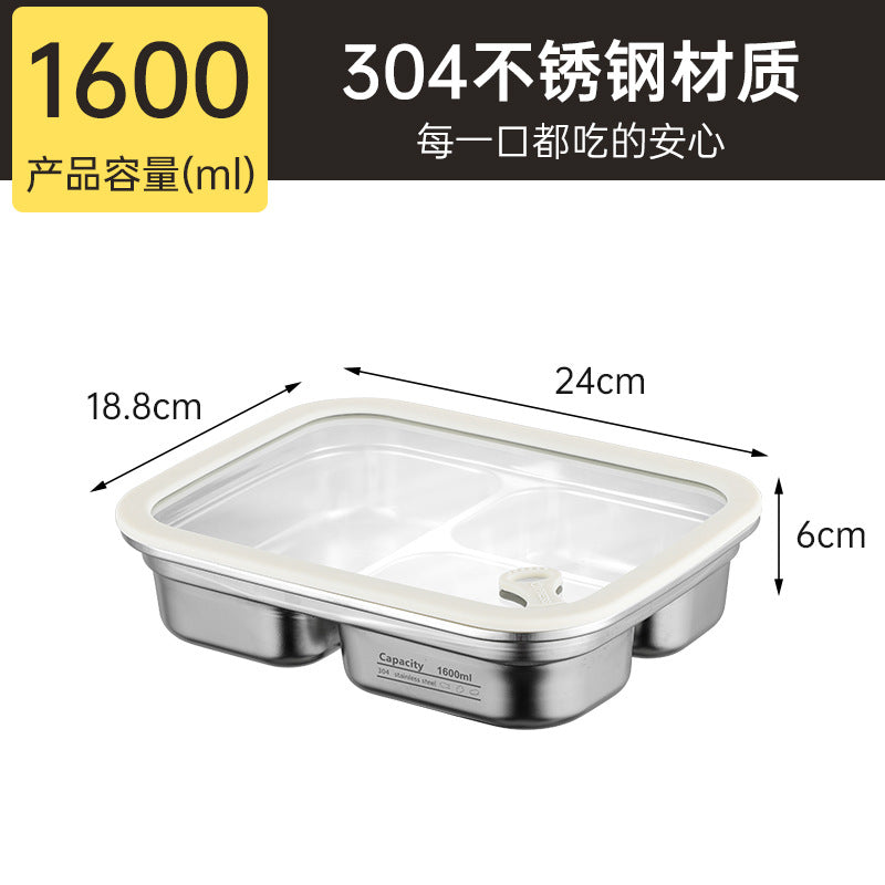 304 stainless steel food storage container - microwave safe, student-approved lunch box, airtight food container for fruits and bento boxes