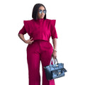 European and american cross-border african women's clothing  summer new fashionable and stylish designer short shirt and pants set