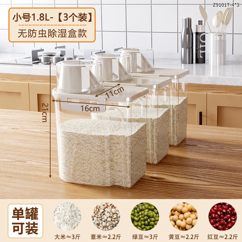 Grain storage box food grade for home kitchen noodles flour beans rice bucket food grade sealed storage