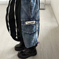 Amazon tiktok pinduoduo foreign trade cross-border fashion asymmetrical denim stitching leggings overalls