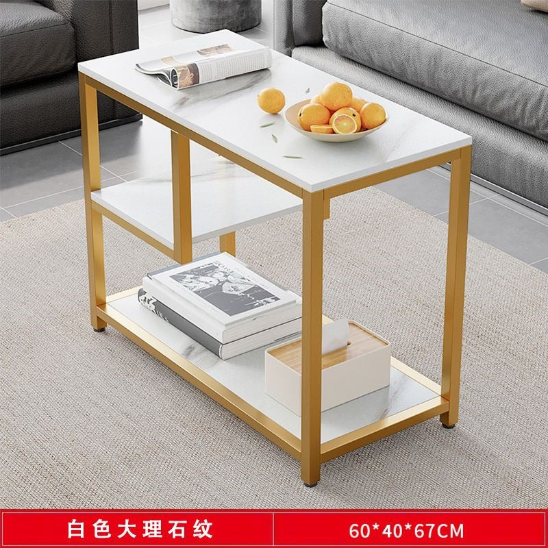 Living room coffee table for home office tempered glass tea table casual italian small apartment double-layer rectangular tea table