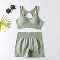 European and american yoga outfit set - women's yoga sports bra, fitness tank top, running sports yoga shorts set