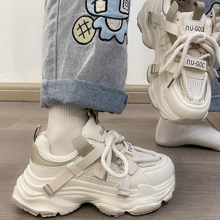 2026 new women's chunky sneakers: trendy dad shoes, platform, height increasing, slimming, versatile casual athletic shoes, lightweight student shoes