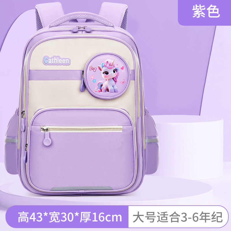 New schoolbag for primary school students, super light burden reduction and large capacity spine protection, male and female children's backpack for grades 3 to 6