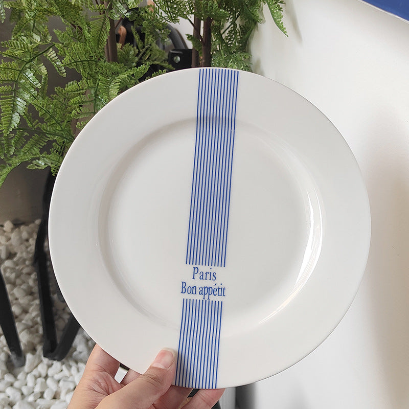 Scandinavianins creative popular style stylish ceramic western food plate artistic casual style 8inch bone china plate dish plate