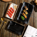 Sushi plate rectangular flat plate japanese ceramic tableware for homedumpling plate compartment plate creative western food plate dessert plate