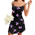 Spring/summer new arrivals: hot-selling cross-border  sexy french milk silk women's pajamas - butterfly tie sweet suspender nightgown