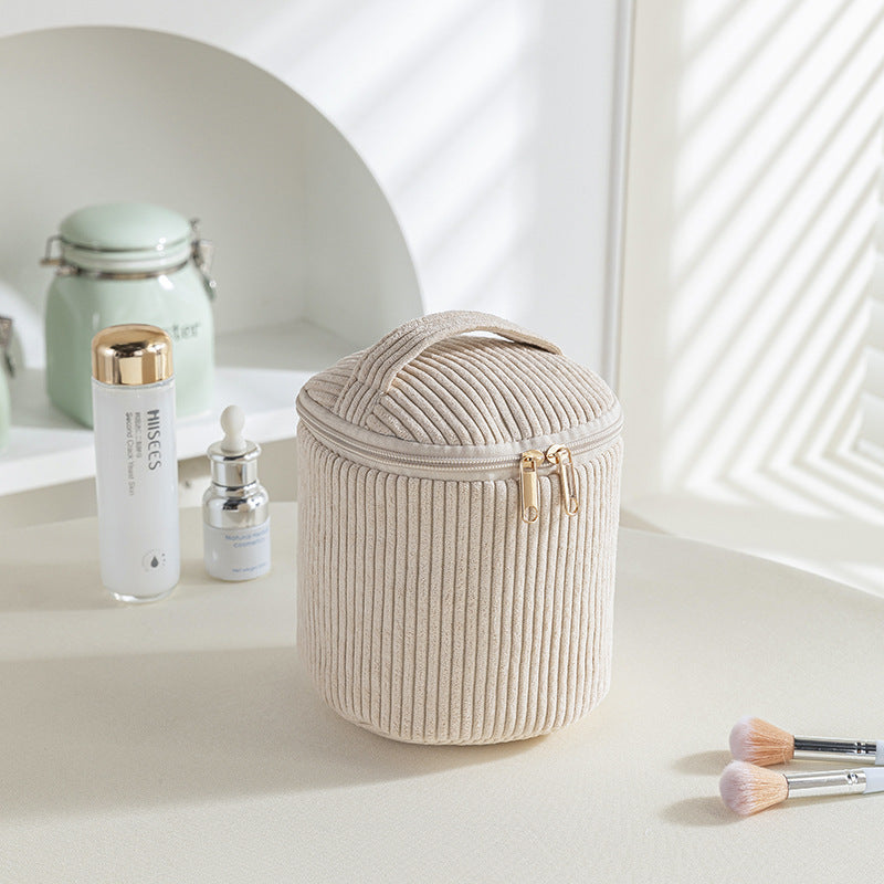 Flannel cosmetic bag, portable, hand-held red envelope, corduroy classification, flip bag, large-capacity portable storage bag set.