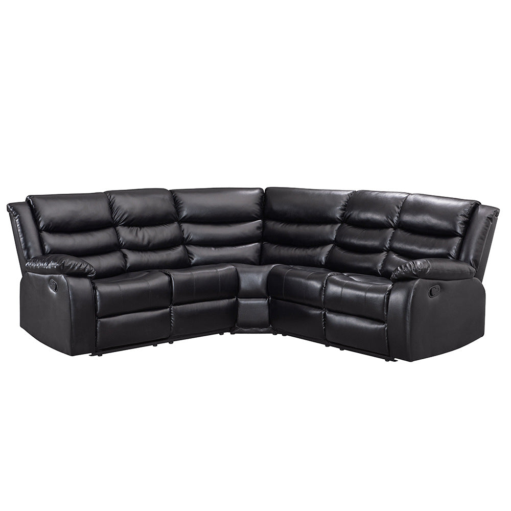 Electric multifunctional leather & fabric sofa - large apartment corner sectional - modern minimalist design - direct sales recliner - smart functionality