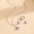 [necklace] women's gemstone fashion cross-border electroplating niche pendant earrings ring classy light luxury clavicle chain jewelry