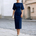 cross-border european and american women's clothing: new summer dresses - fashionable, solid color, slim-fit work dresses for the modern professional