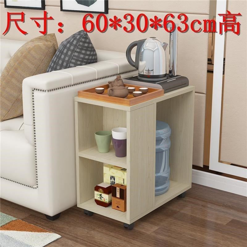 Small apartment coffee table, living room mobile tea table with wheels, sofa side table, mobile trolley table, side table